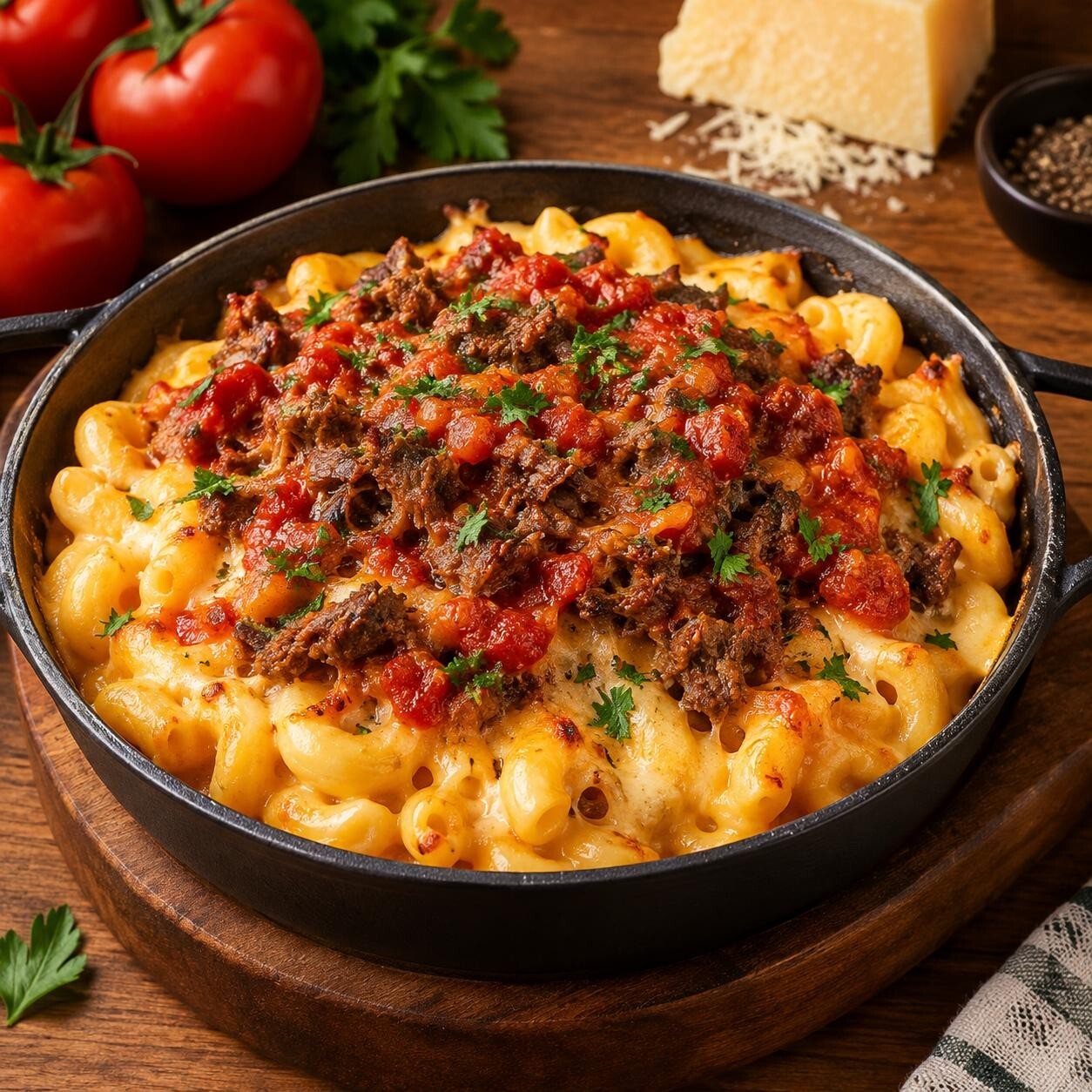 KAVURMALI DOMATES SOSLU MAC AND CHEESE