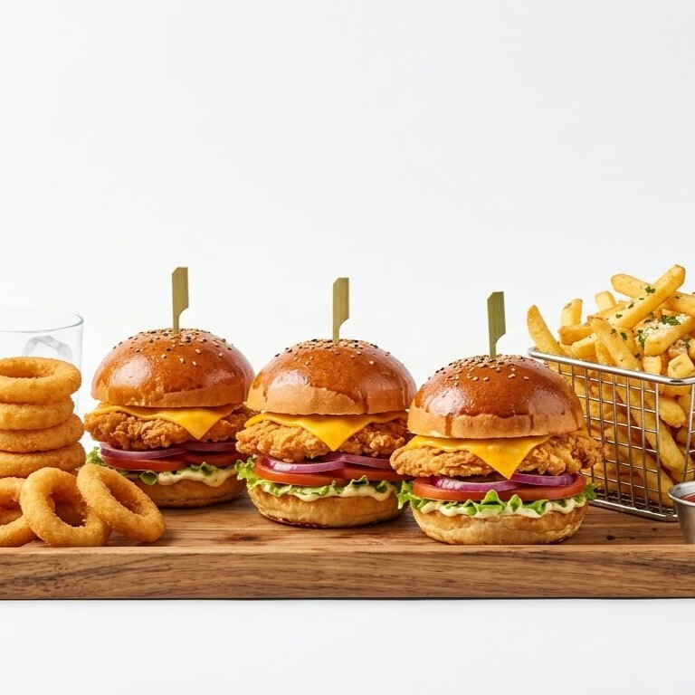 Doyuran 3'lü Tavuk Burger Menü