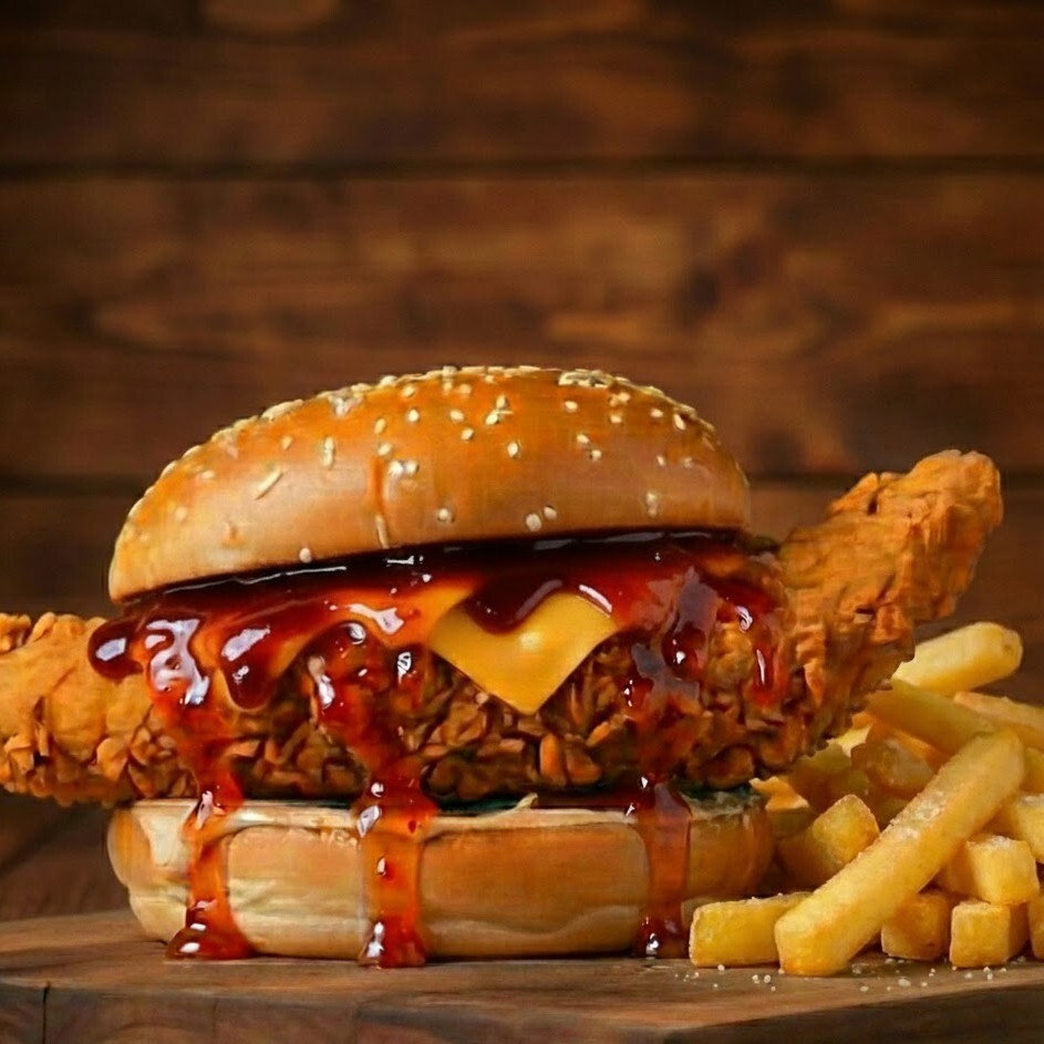 BBQ Tavuk Burger & Patates