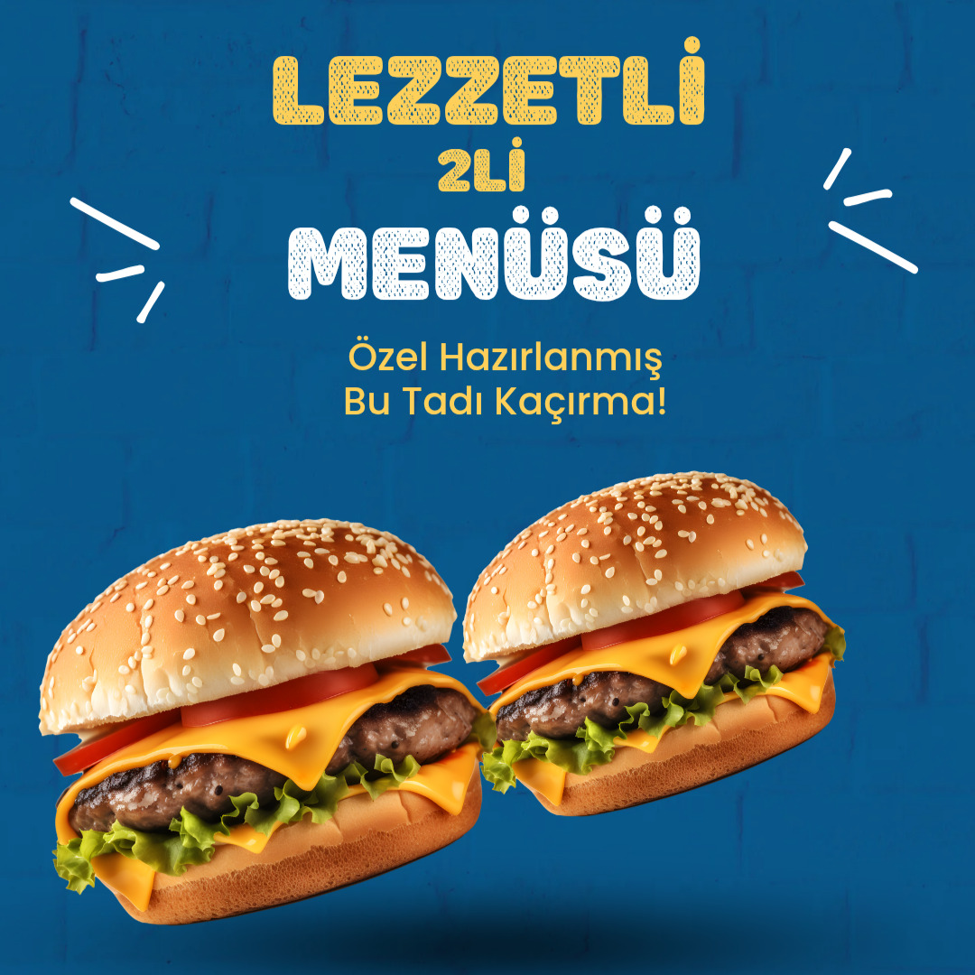 Cheddar Burger-Klasik Burger 2'Li Menü