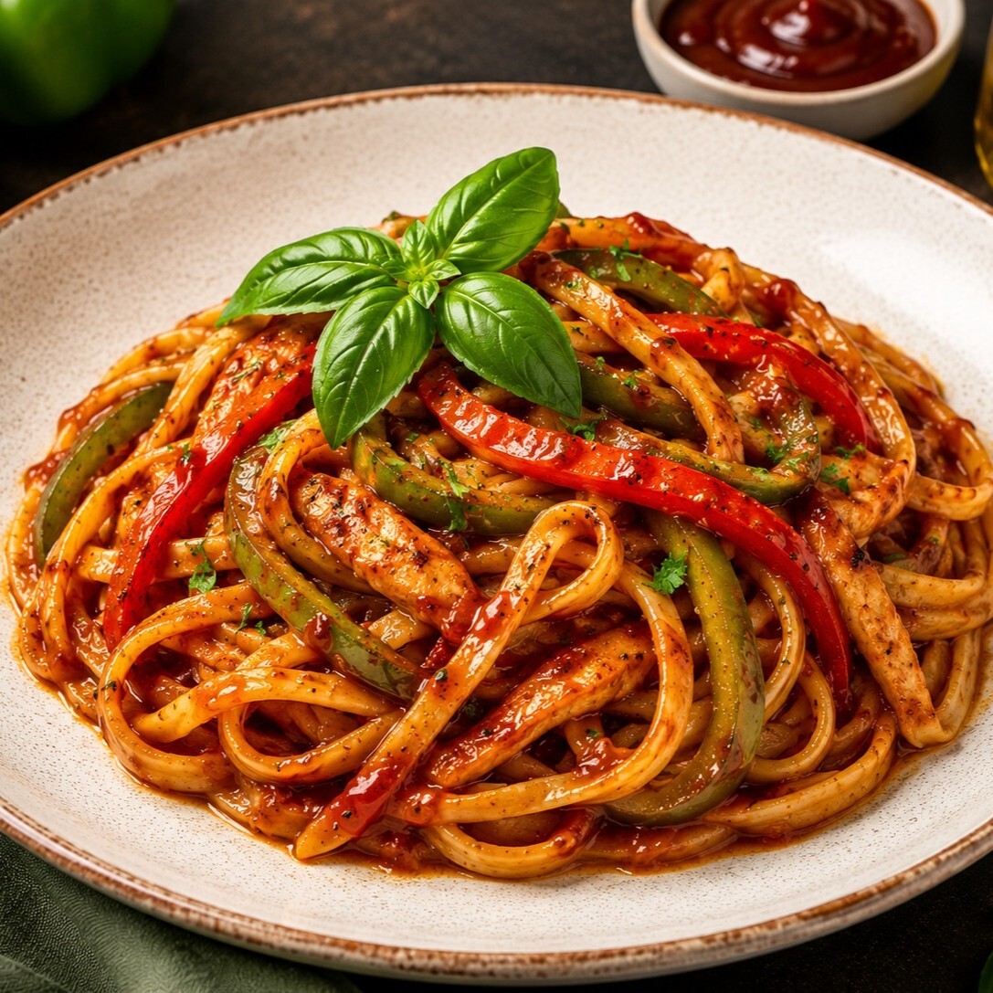 Fettuccine Barbekü Soslu