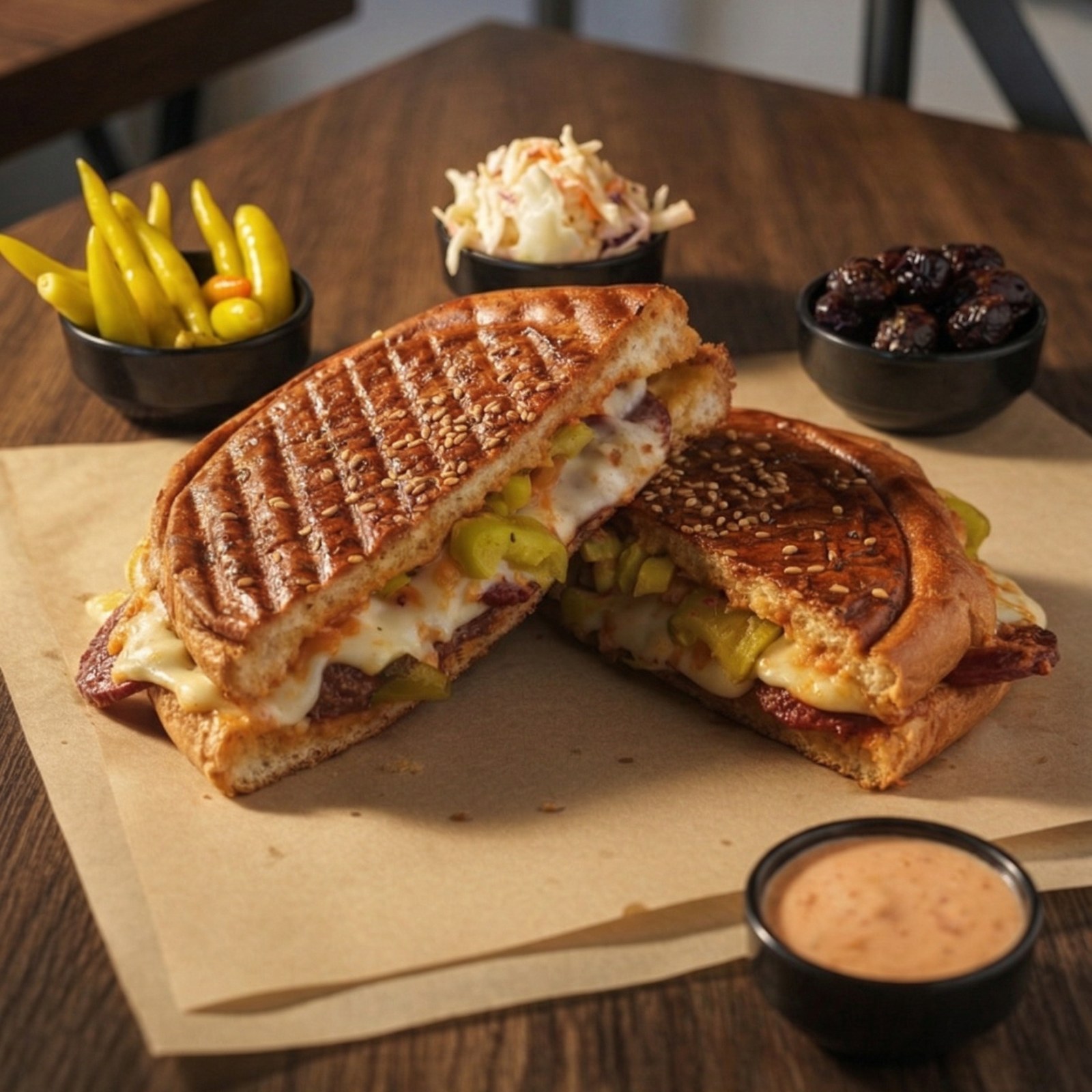 Sucuklu Kaşarlı Sebzeli Tost