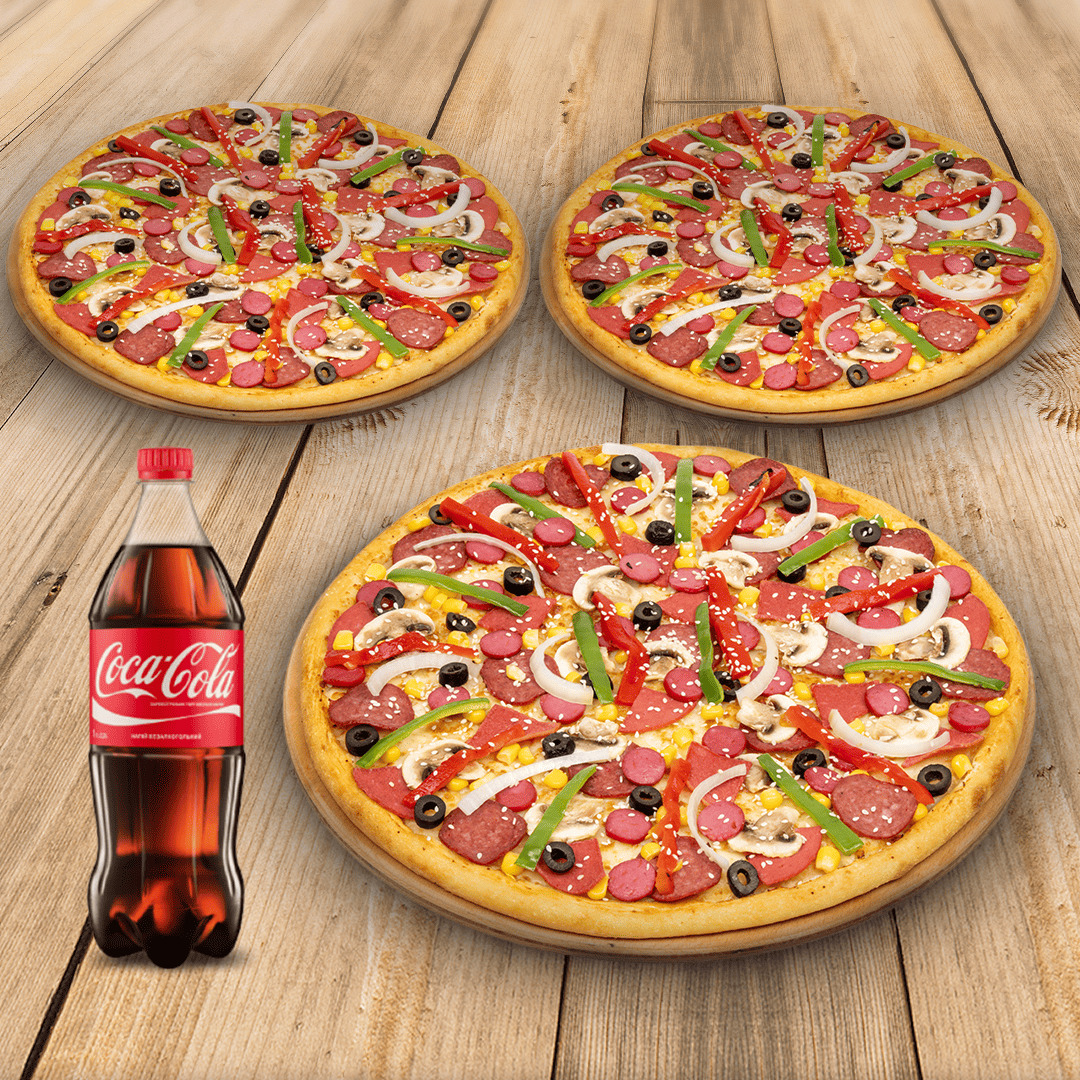 3'lü Dolu Dolu Pizza (Orta) Menü