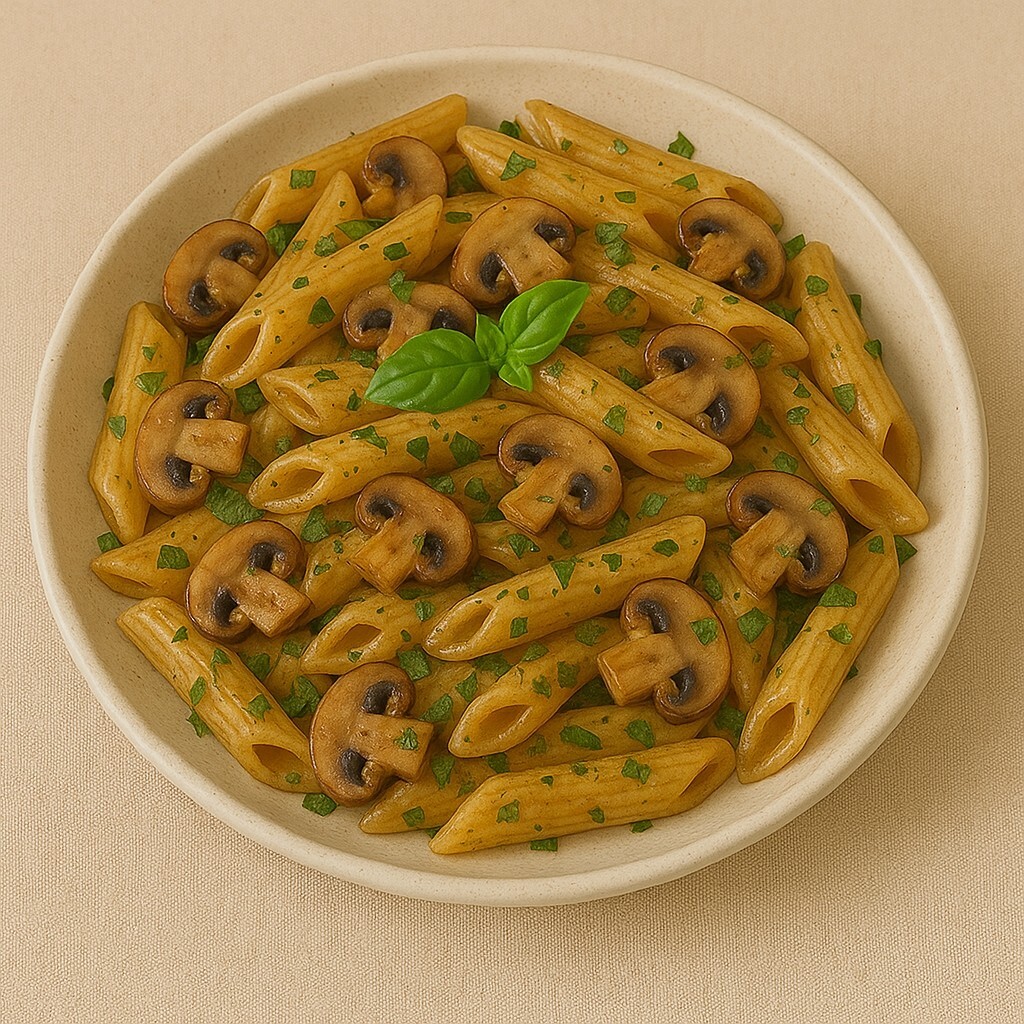Mantarlı Fesleğenli Penne