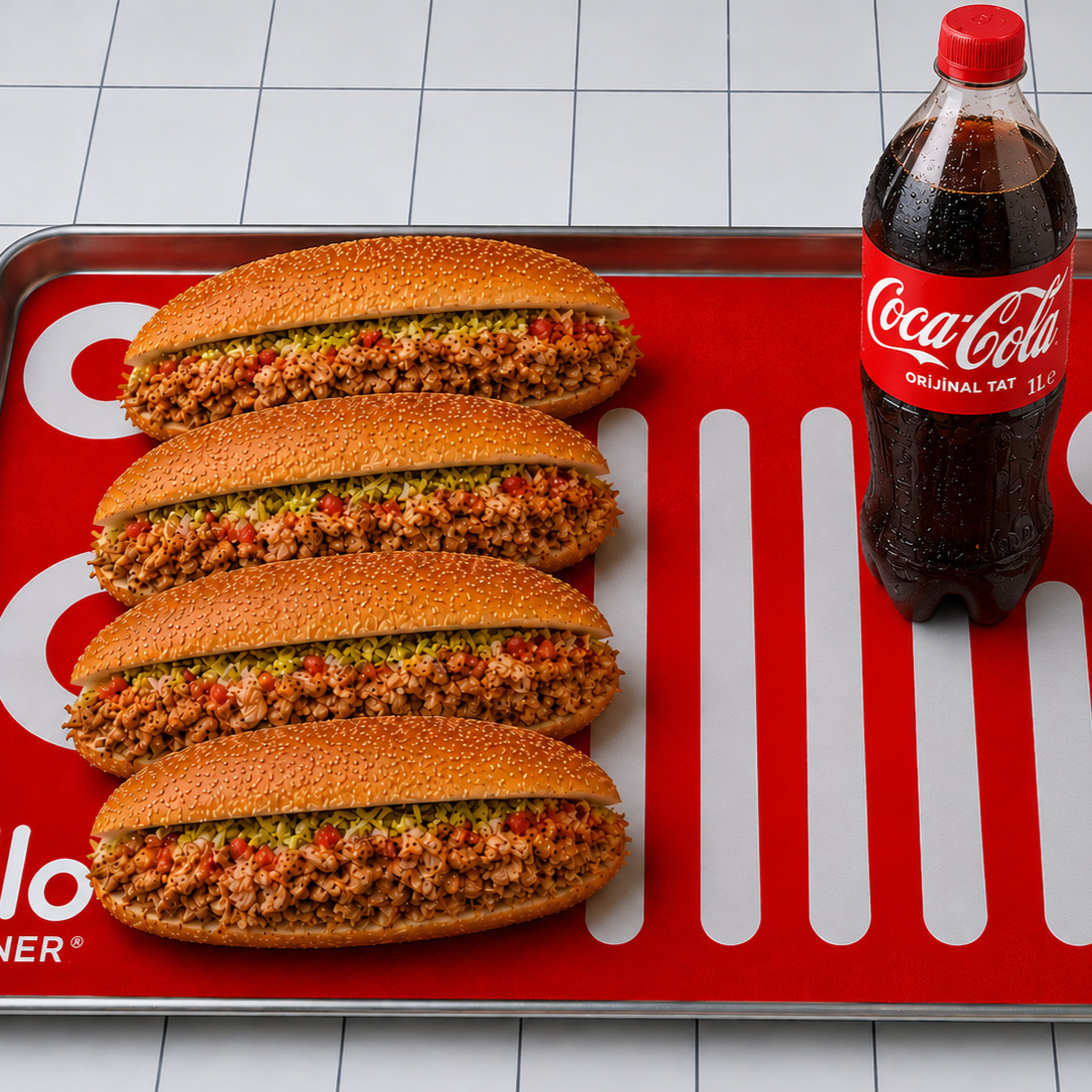 4'lü Ekmek Arası Tavuk Döner & 1 Lt Kola