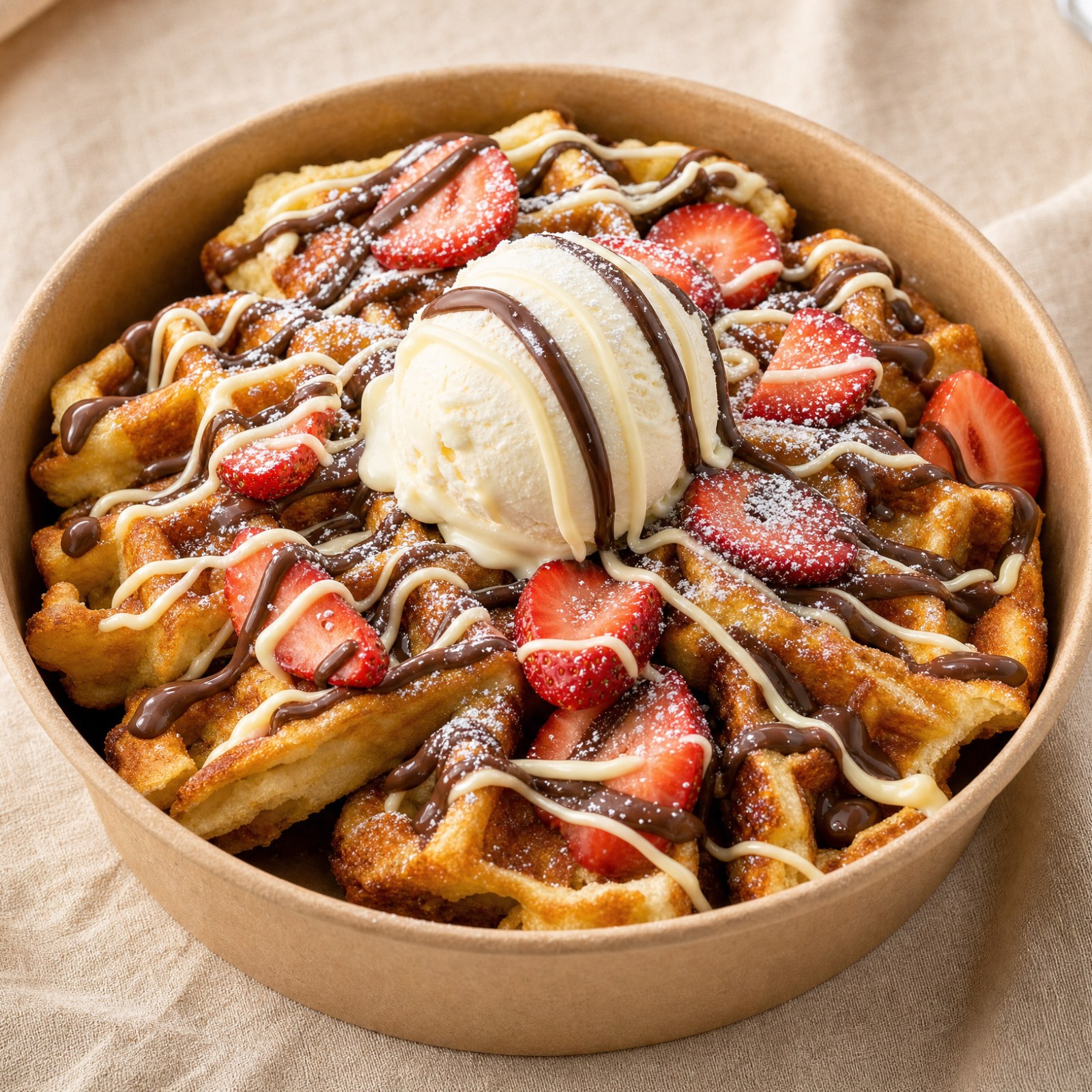 Kovada Fıstık Parçacıklı Bubble Waffle