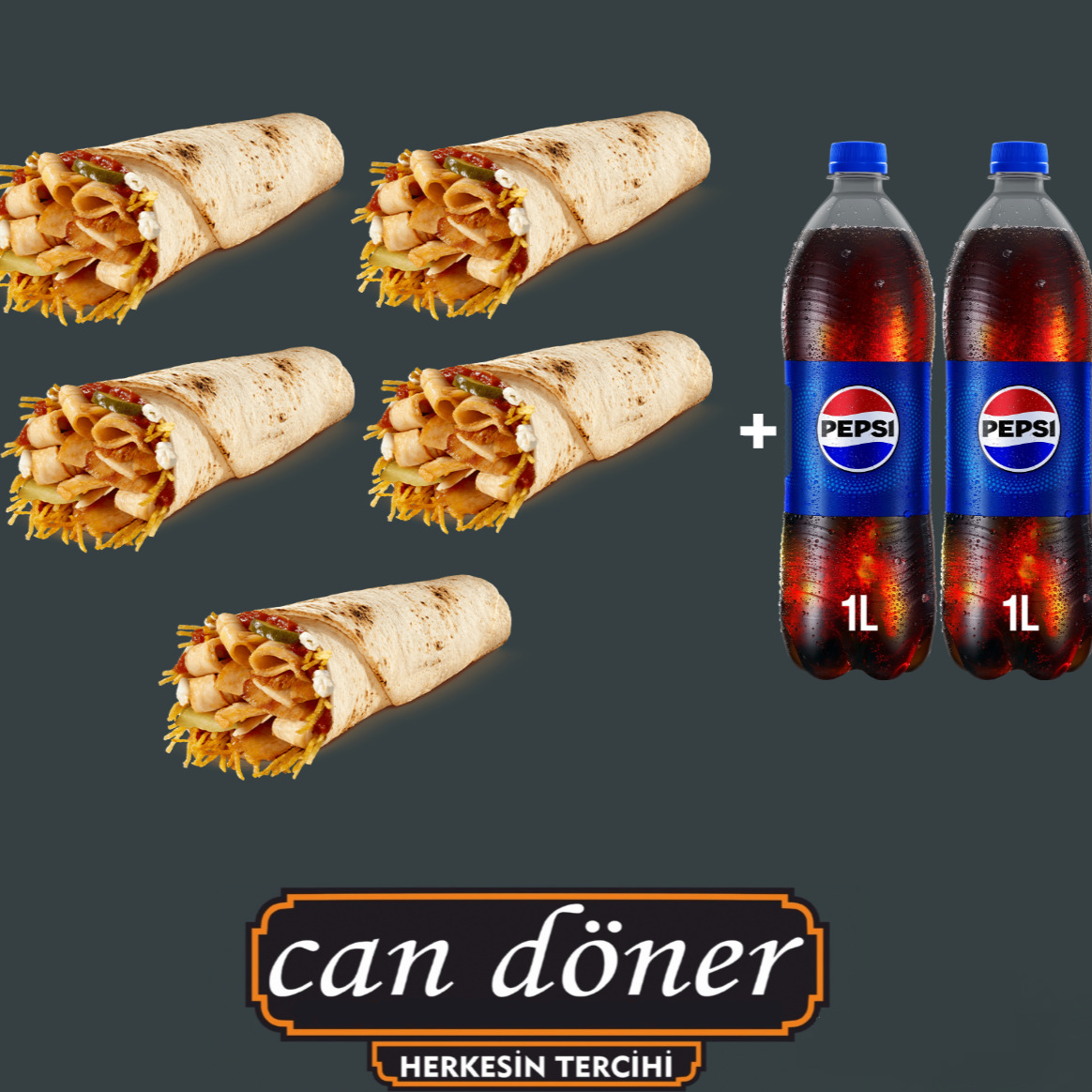 5'li Tavuk Dürüm + 2 Litre İçecek