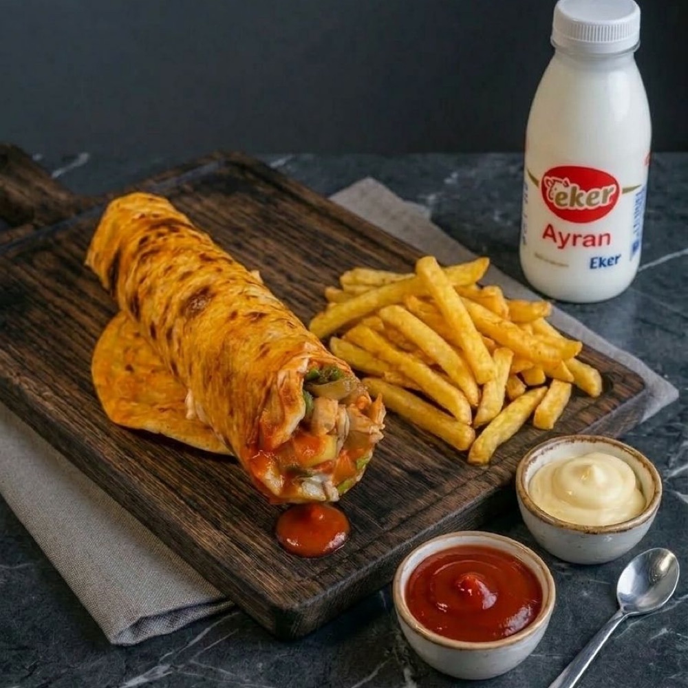 Tavuk Dürüm Ayranlı Menü ( 100 Gr )