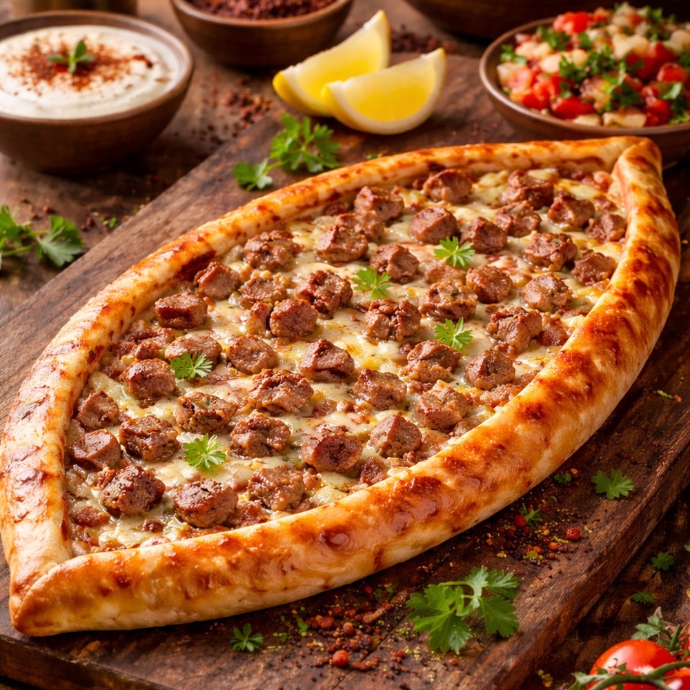 Kuşbaşılı Kaşarlı Çıtır Pide