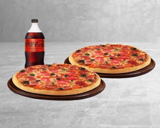 2 Büyük Boy Pizza + Litrelik İçecek