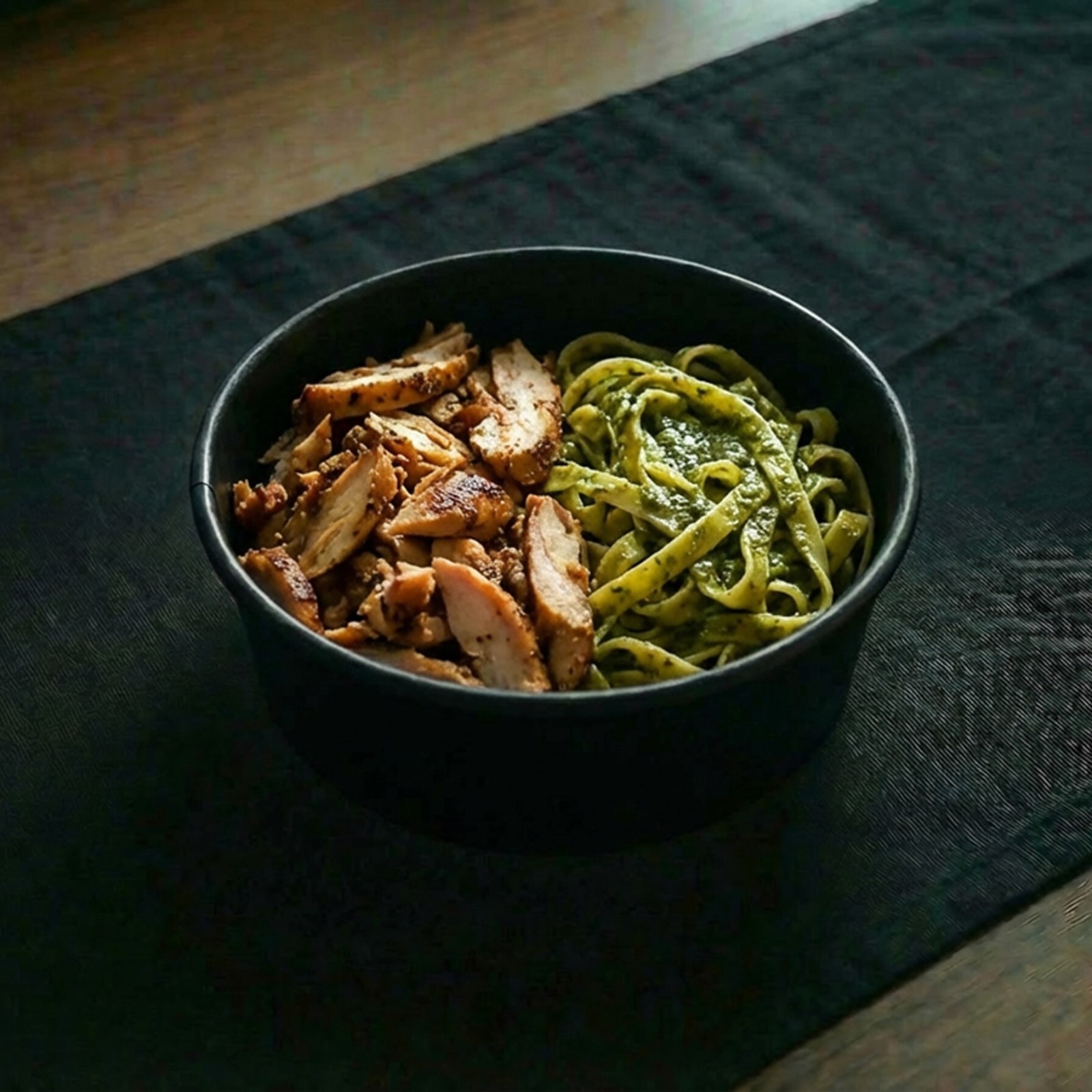 Pesto Soslu Tagliatelle Makarna Tavuk Döner