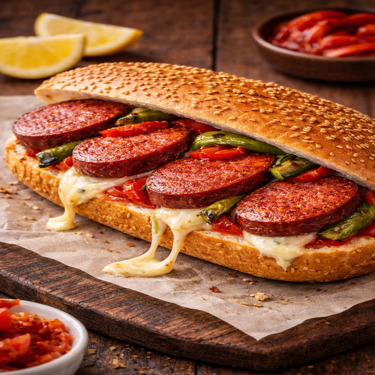 Yarım Ekmek Arası Kaşarlı Kangal Sucuk