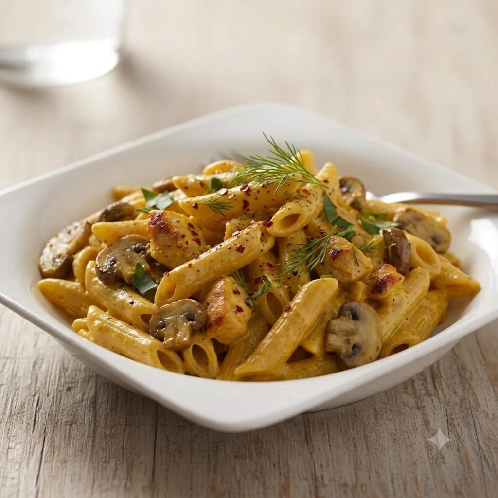 Köri Sosu Tavuklu Mantralı Penne Ve Pepsi (330Ml.)
