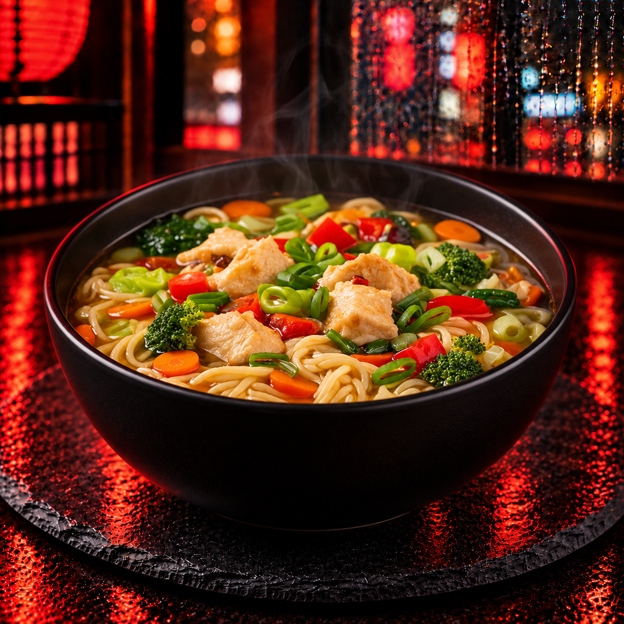 Tavuklu Ramen Çorba - Chicken Ramen Soup