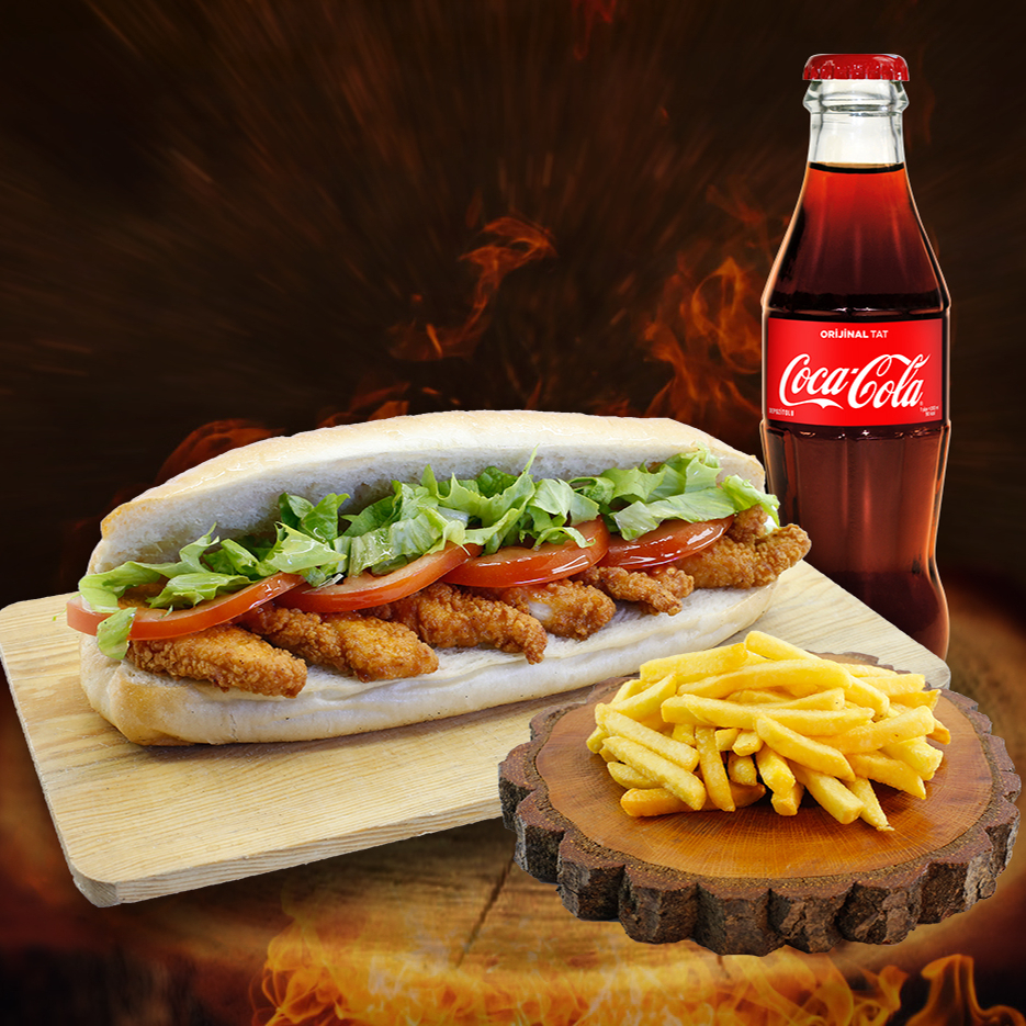 Ekmek Arası Duble Kaşarlı Çıtır Tavuk Menü