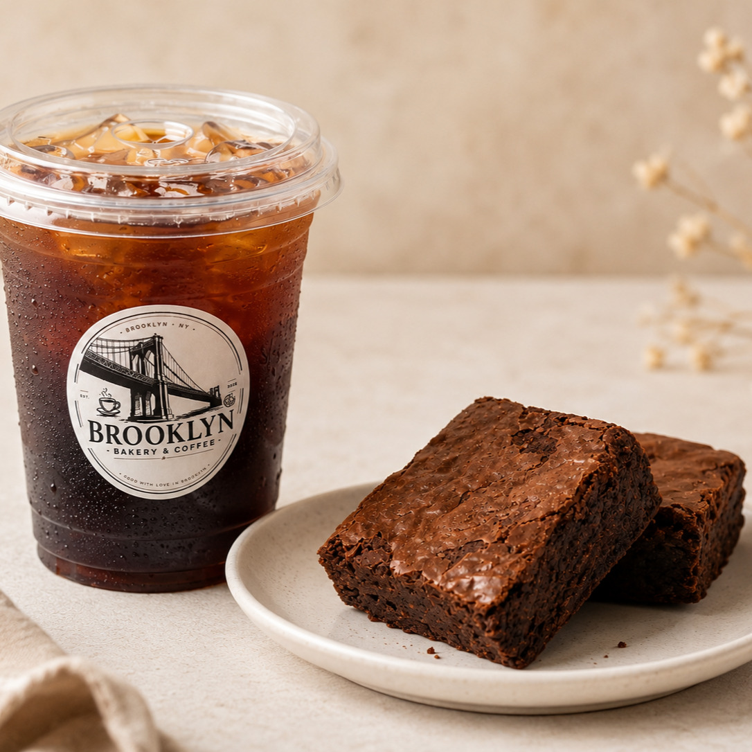 Iced Americano + Brownie