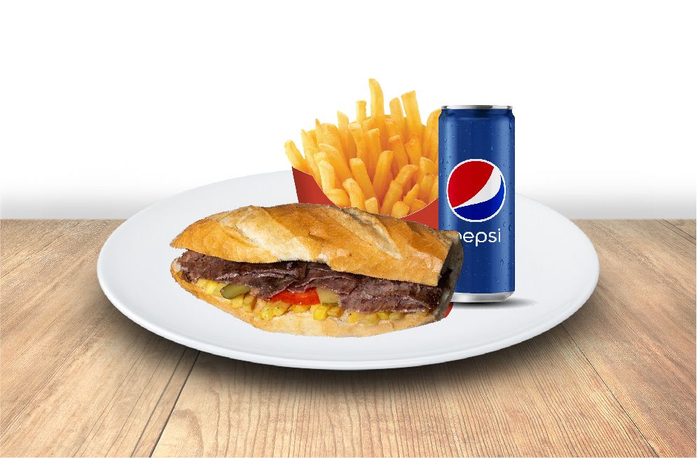 Üç Çeyrek Et Döner (100 gr.) patates kutu pepsi