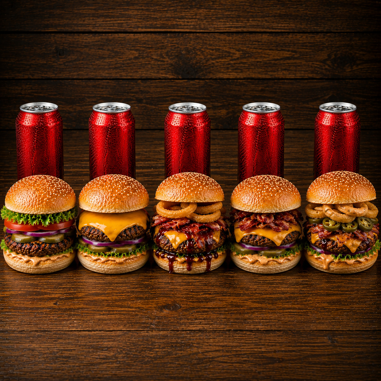 Etli 5 Burger + 5 İçecek