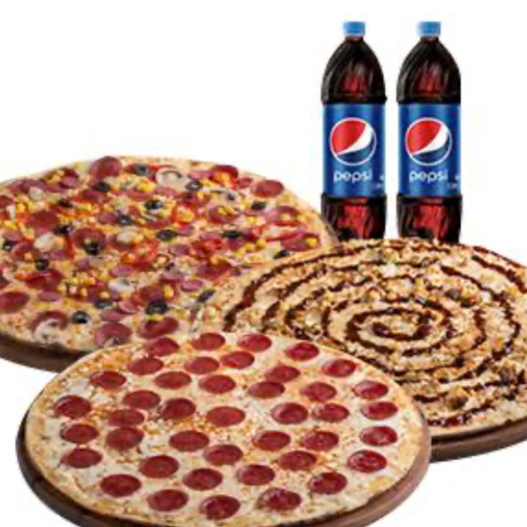 3'lü Büyük Boy Pizza Menü
