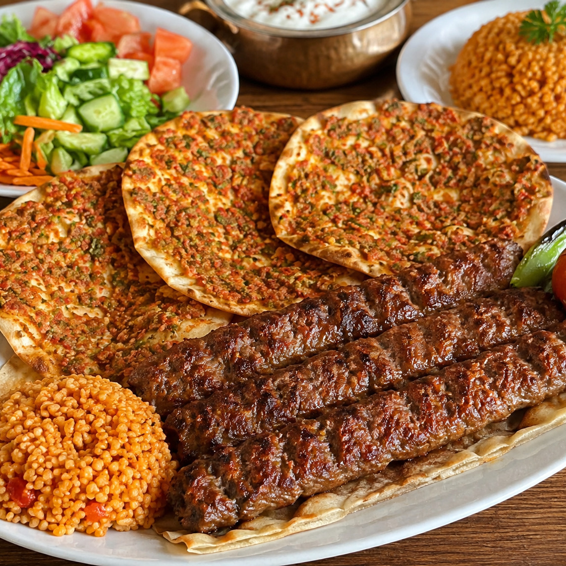 3 Şiş Adana+3 Fındık lahmacun