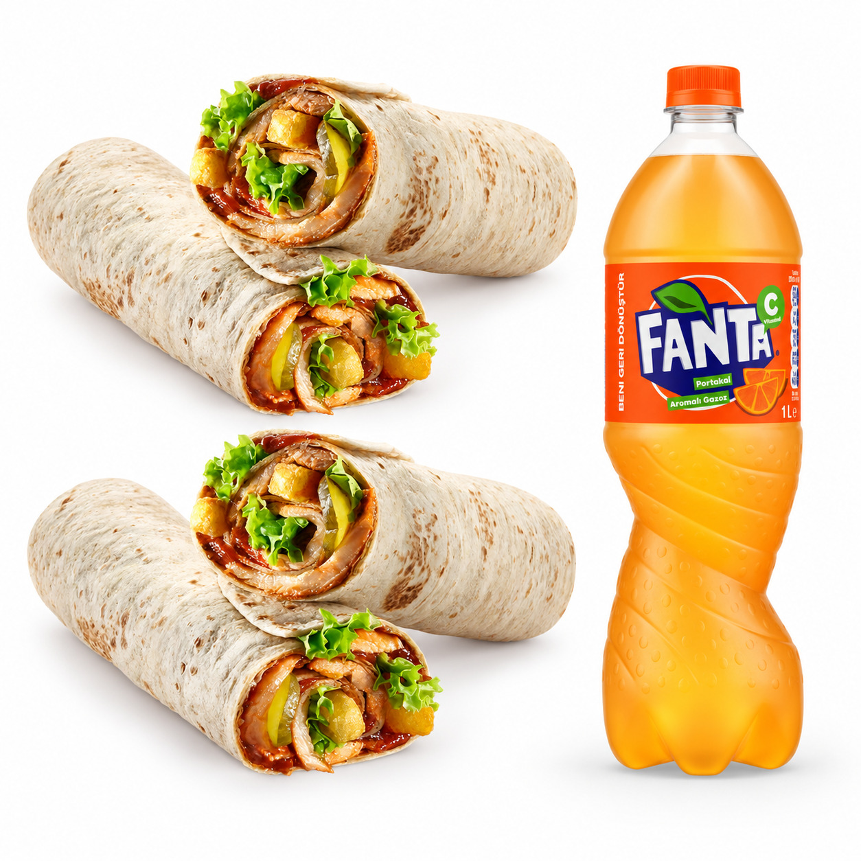 İkili Tavuk Dürüm (2 X 120 G) + Fanta (1 L)