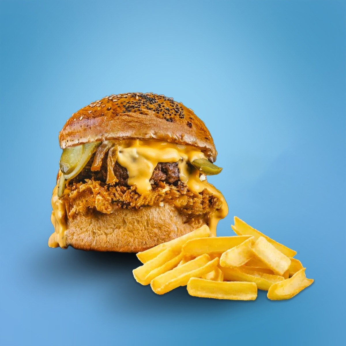 Cheeseburger +Patates Kızartması