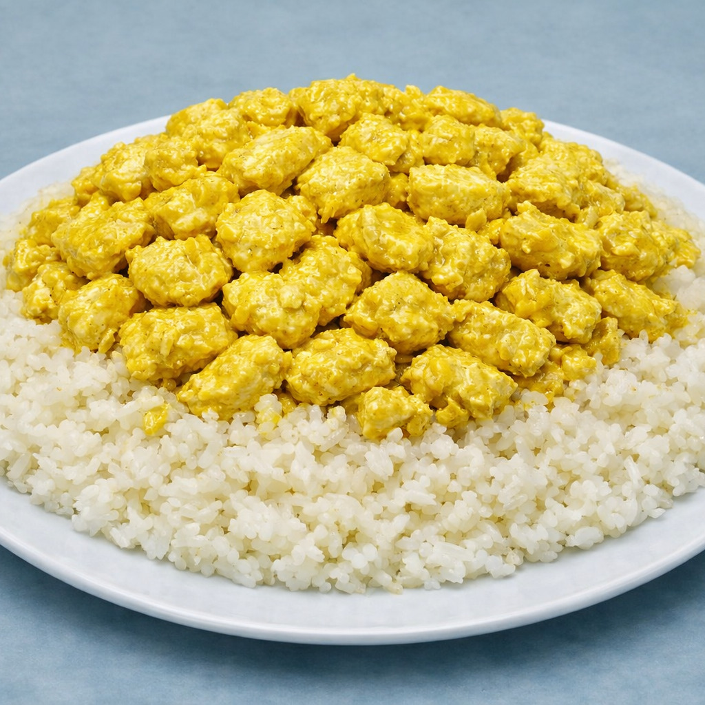 🔥 Büyük Boy Köri Soslu Kremalı Tavuklu Pilav(1.5Porsiyon)