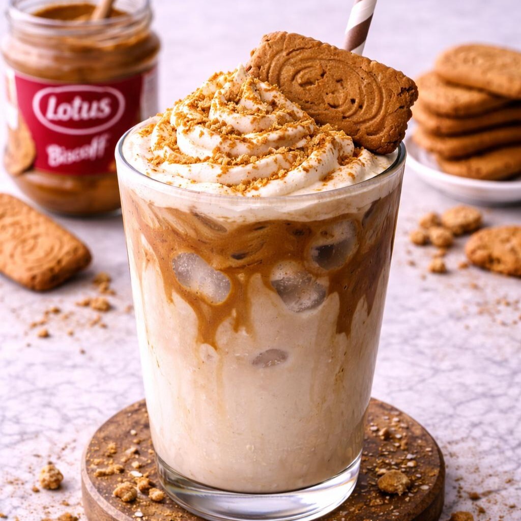 Iced Biscoff Lotus Latte