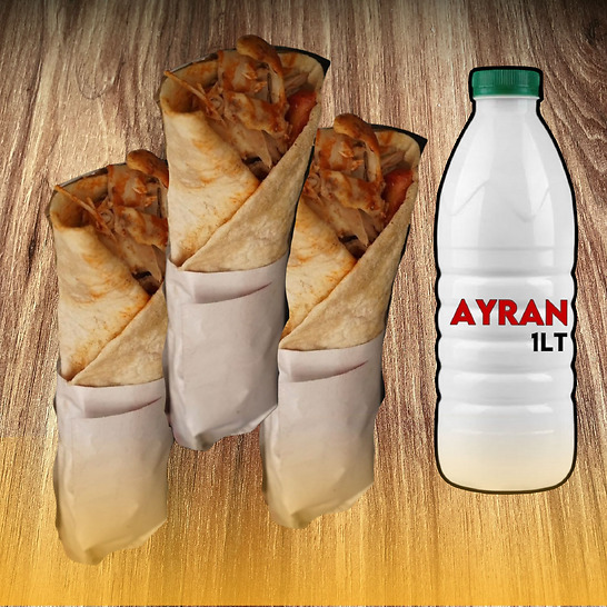 3'lü Dürüm Menü / Ayran'lı