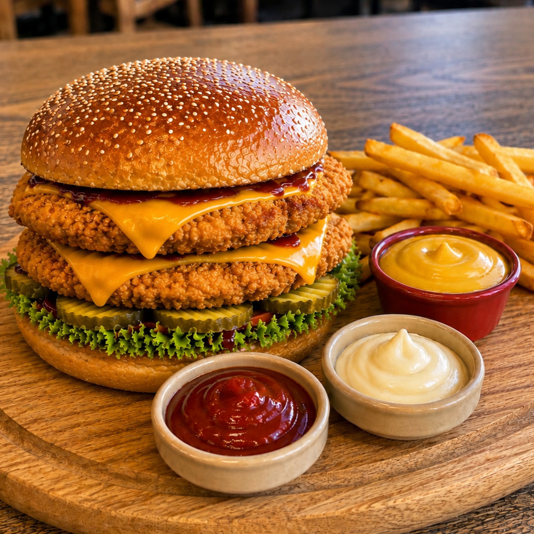 Double Chicken Burger Menü