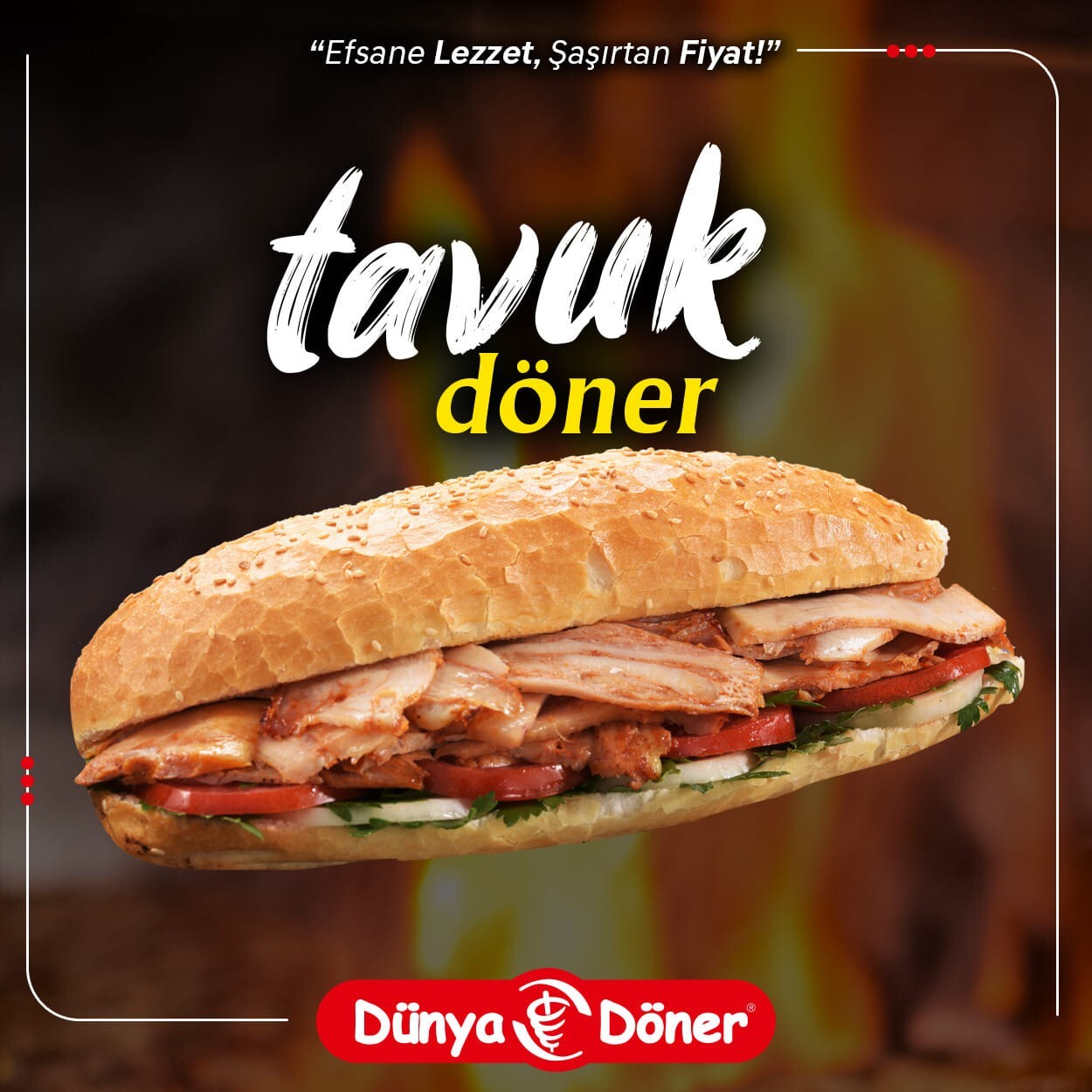Tavuk Döner Ekmek Arası (100 gr)