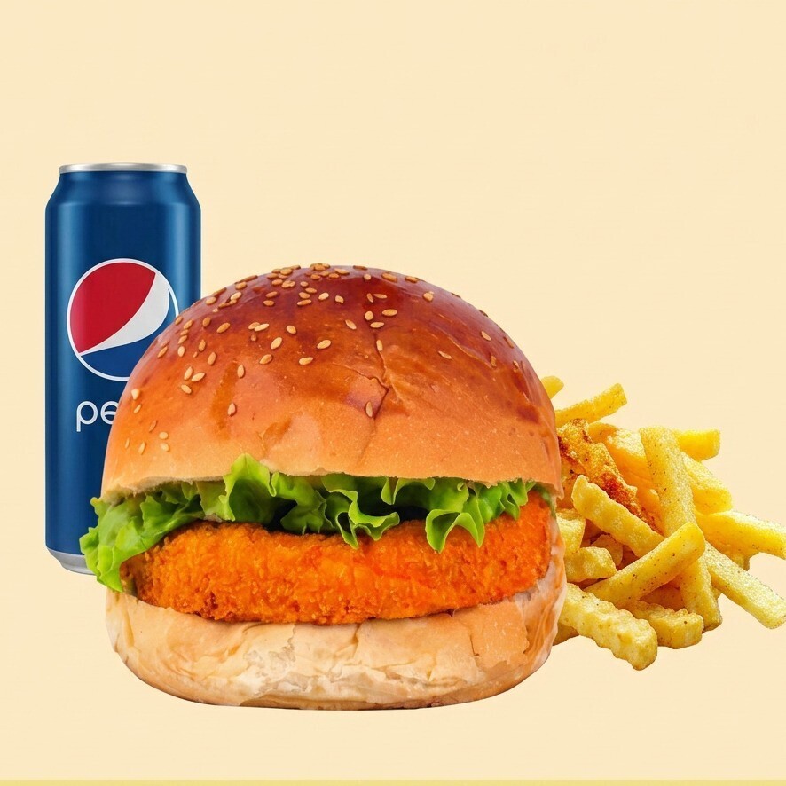 Piliç Burger Menü + Pepsi ( 33 Cl.)
