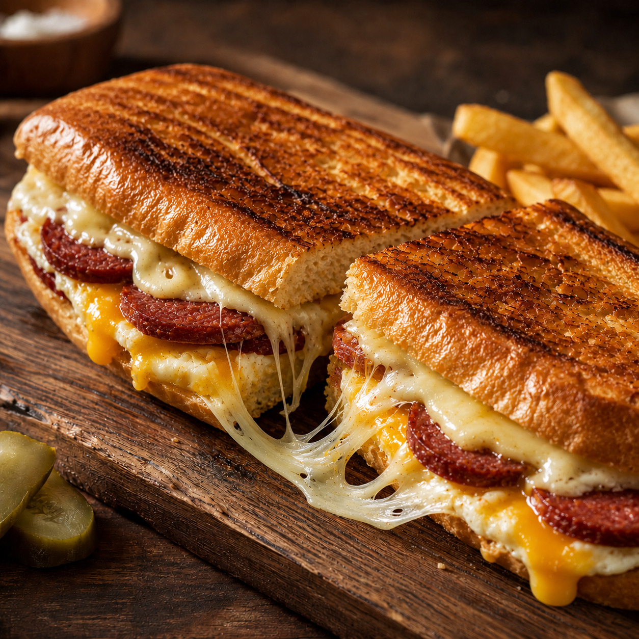 Yarım Ekmek Sucuklu Yumurtalı Tost