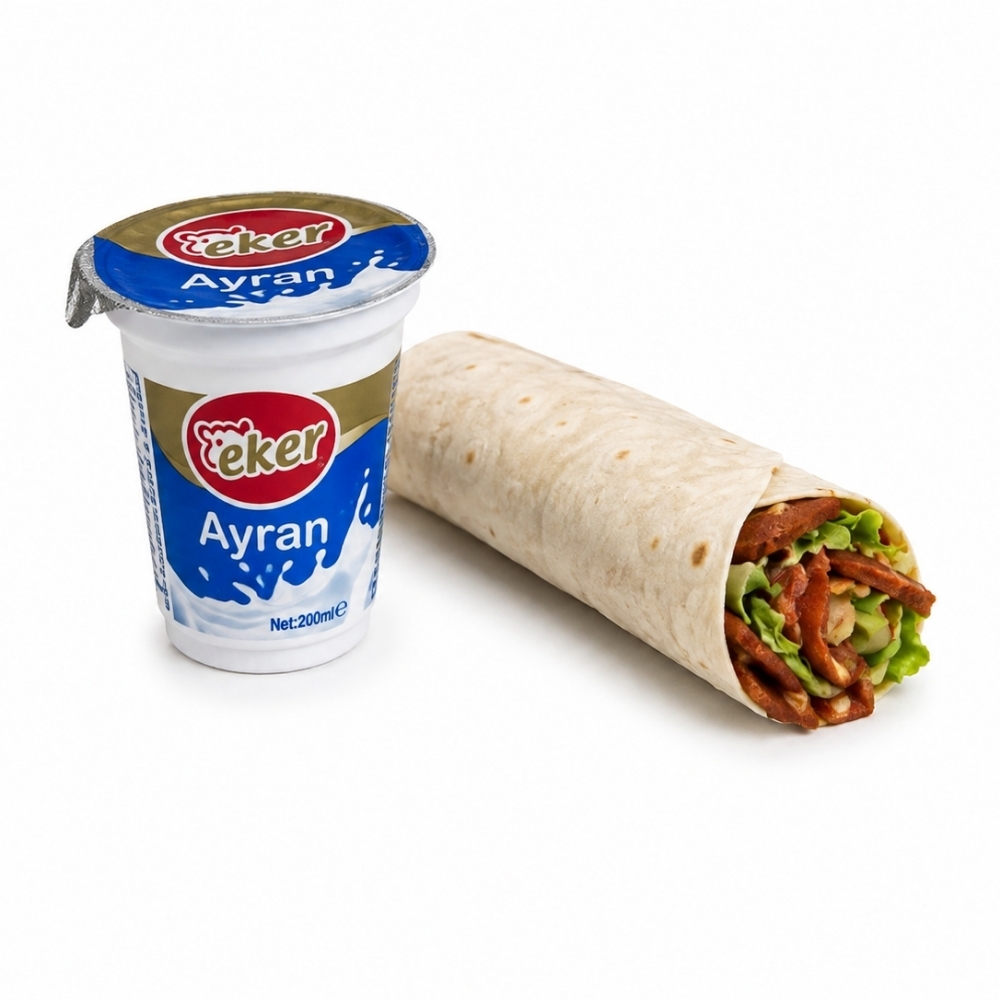 Dolgun Çiğ Köfte Dürüm + Ayran