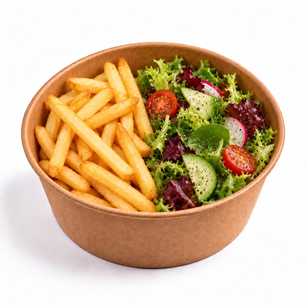 Patates ve Yeşil Salata (180 kcal | 2g Protein)