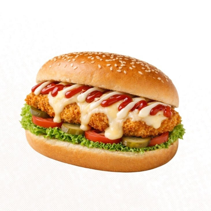 Eritme Kaşarlı Tavuk Burger