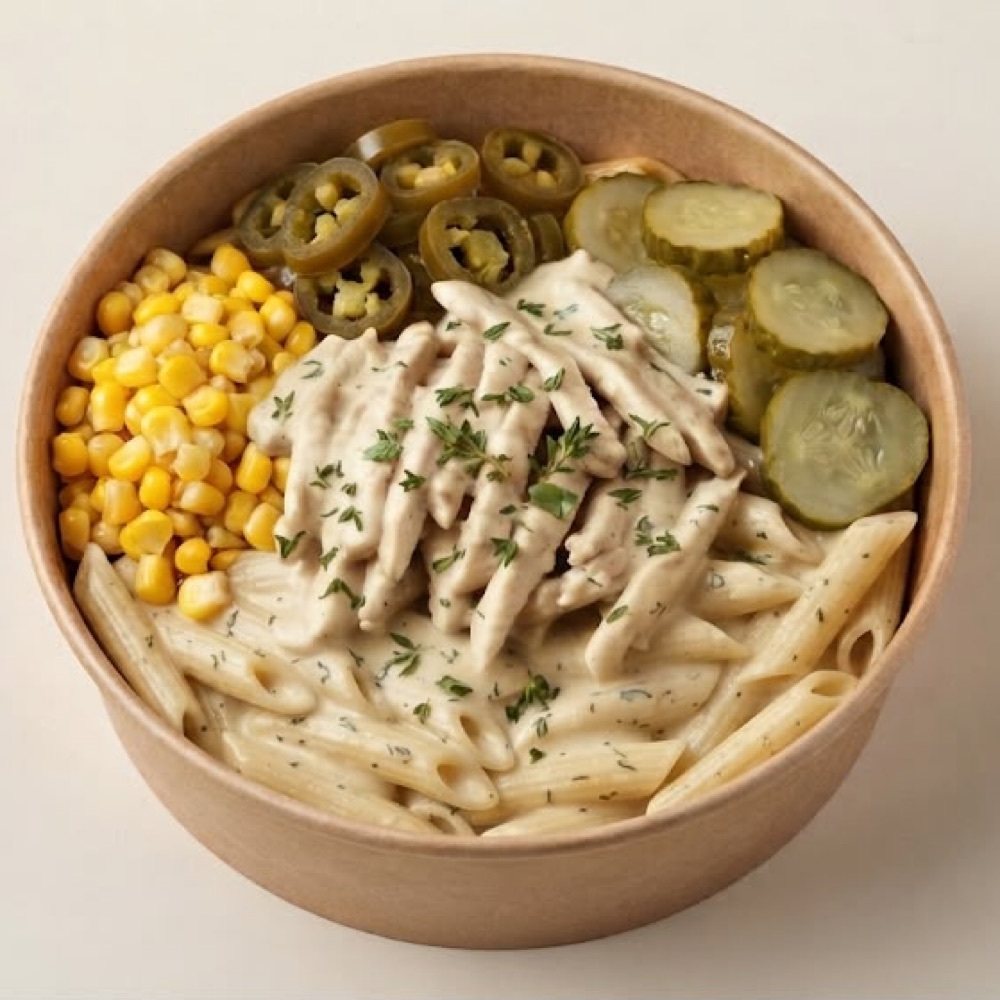 Kekikli Krema Soslu Tavuklu Makarna Bowl