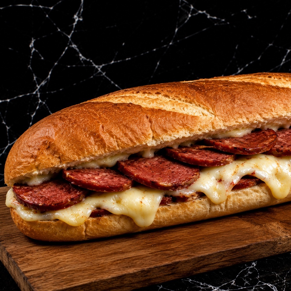 Büyük Sandviç Sucuklu Kaşarlı Tost