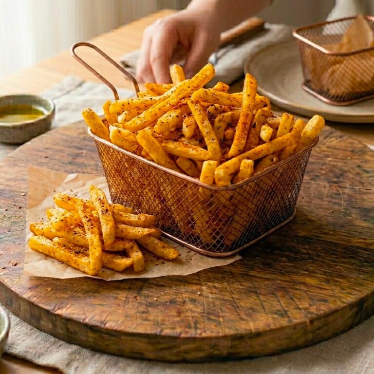 Kajun Baharatlı Patates Kızartması