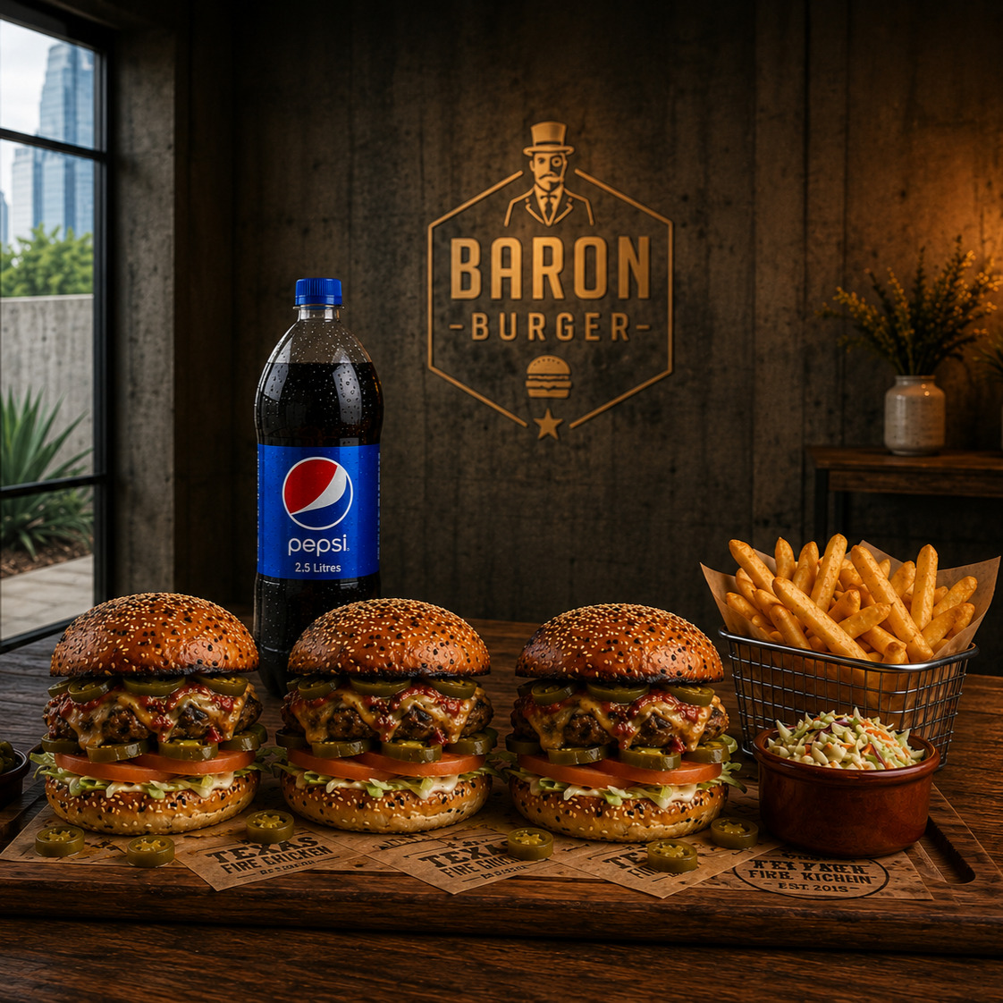 3'lü Texas Fire Burger