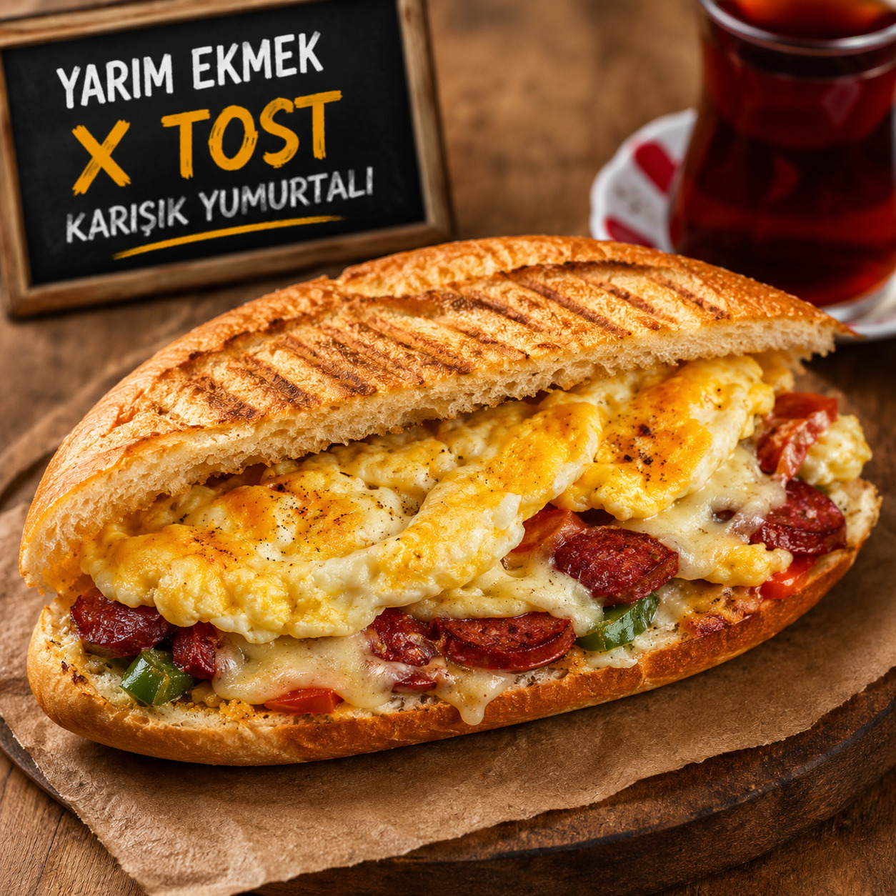 Yarım Ekmek X Tost Karışık Yumurtalı