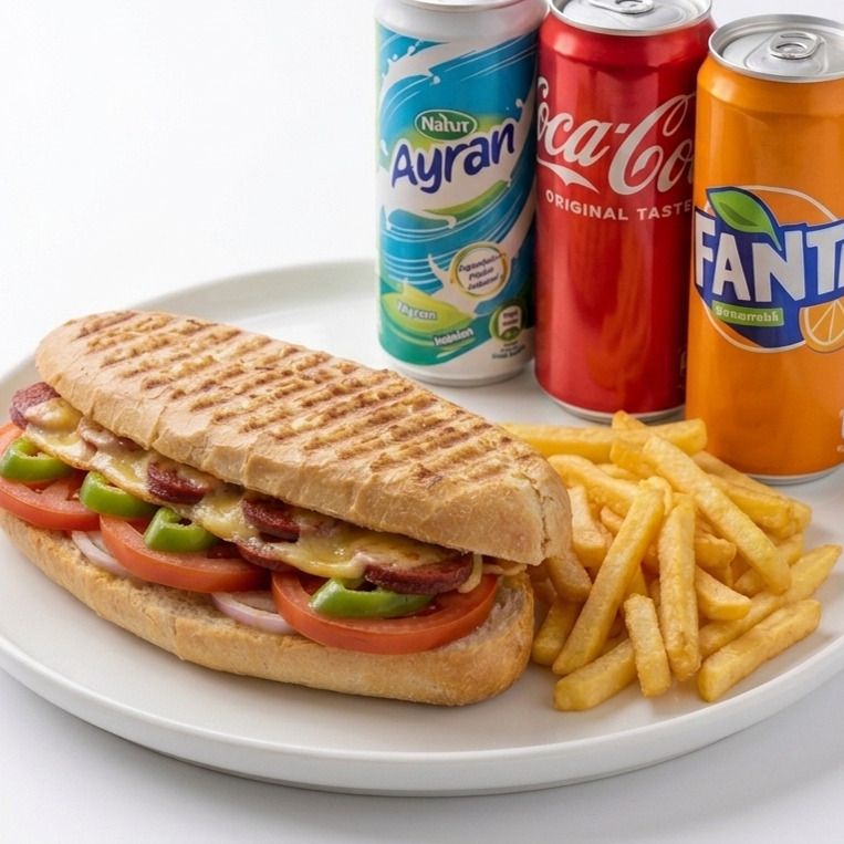 Sebzeli Tost + Patates Kızartması + İçecek
