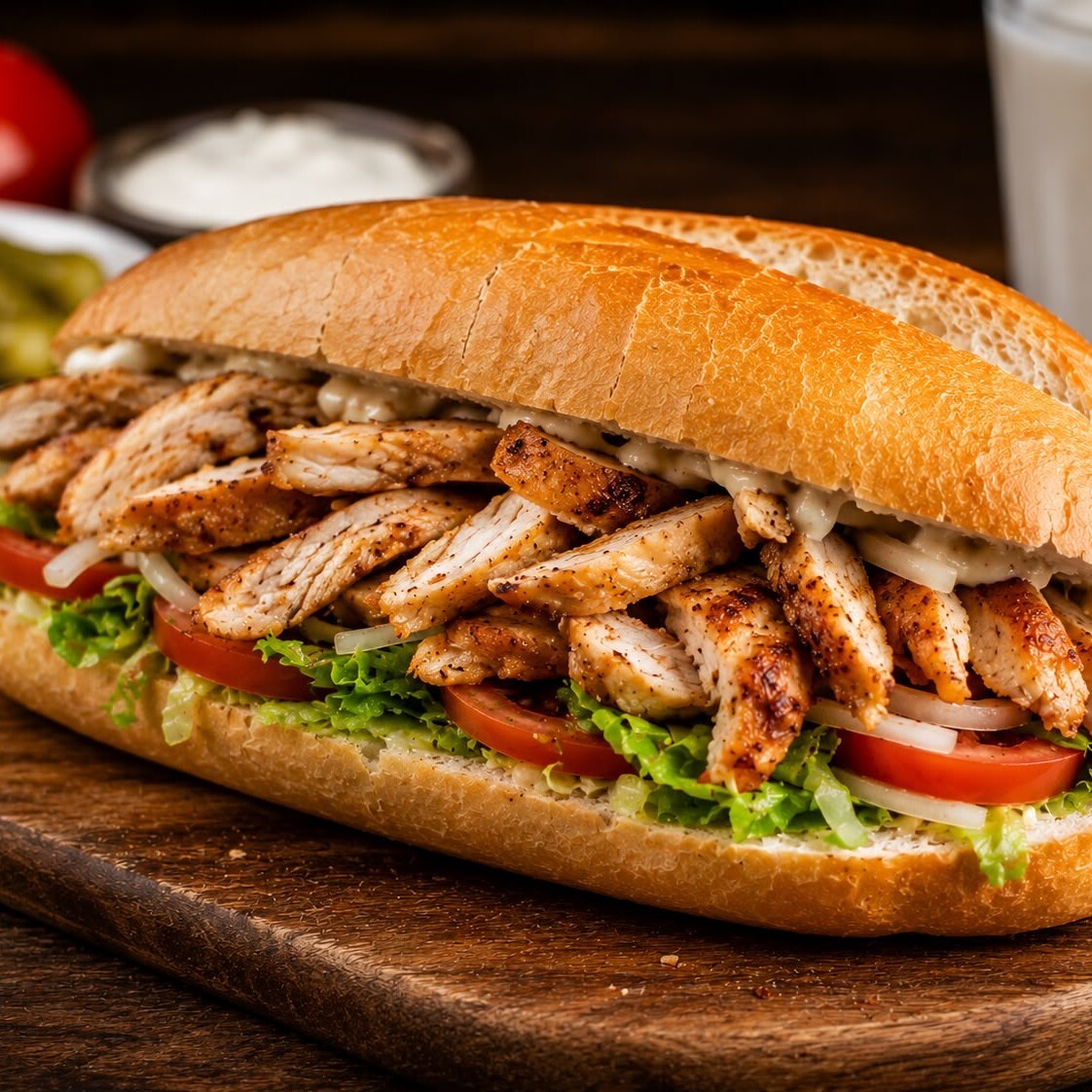 2'li Ekmek Arası Tavuk + Ayran