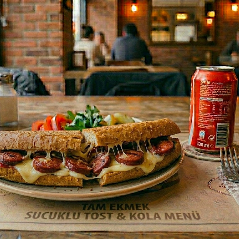 Tam Ekmek Sucuklu Tost ve Kola 330 ml