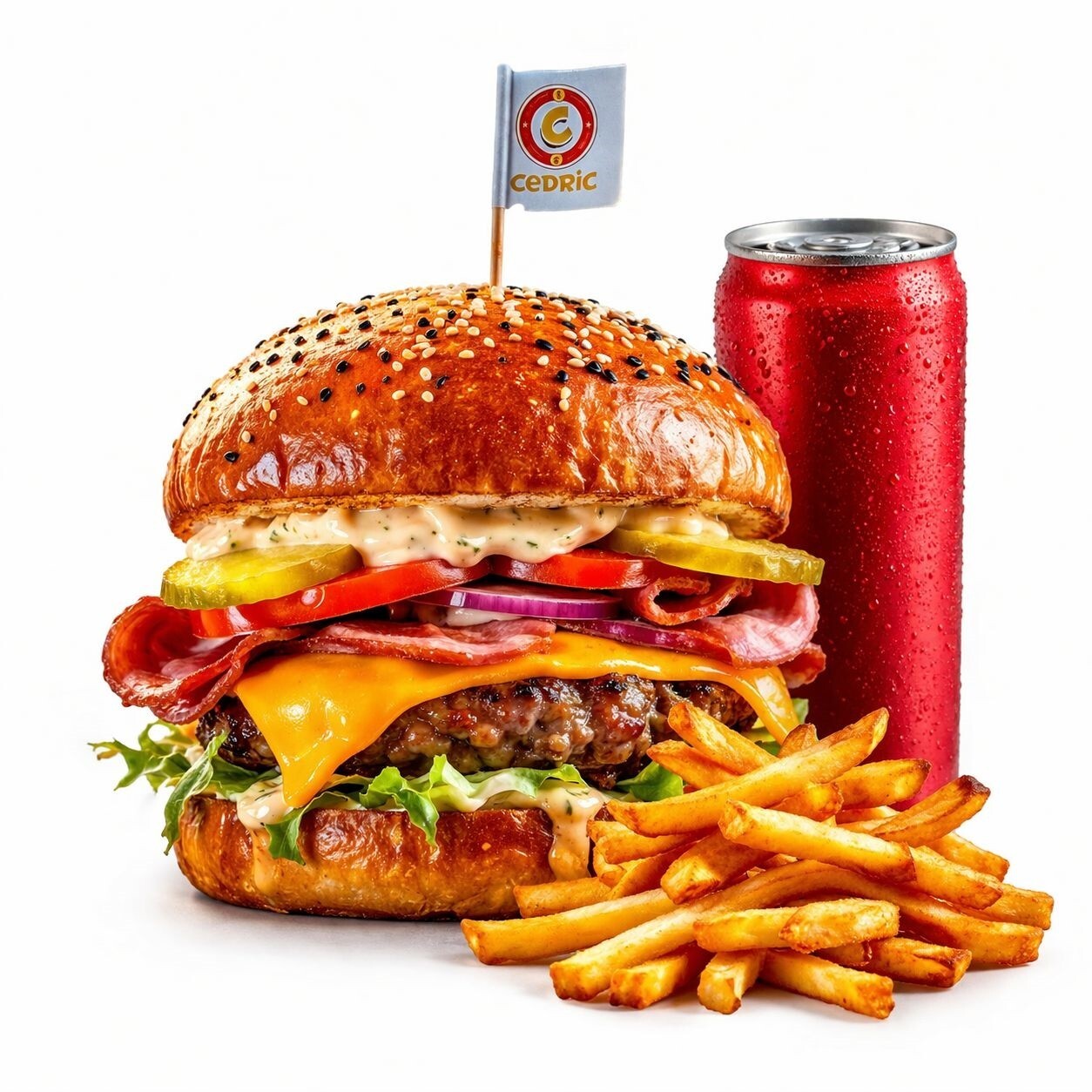 Cedrıc Fume Burger Menü(4lü soğan halkası hediye)