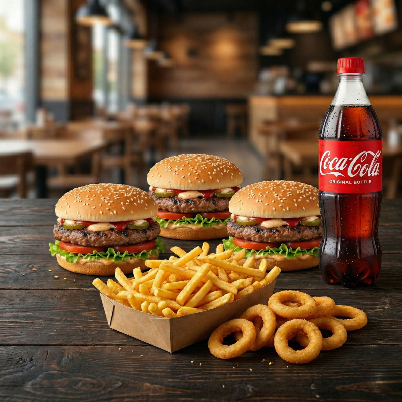 3'lü Köfte Burger Menü -Triple Meatball Burger Menu