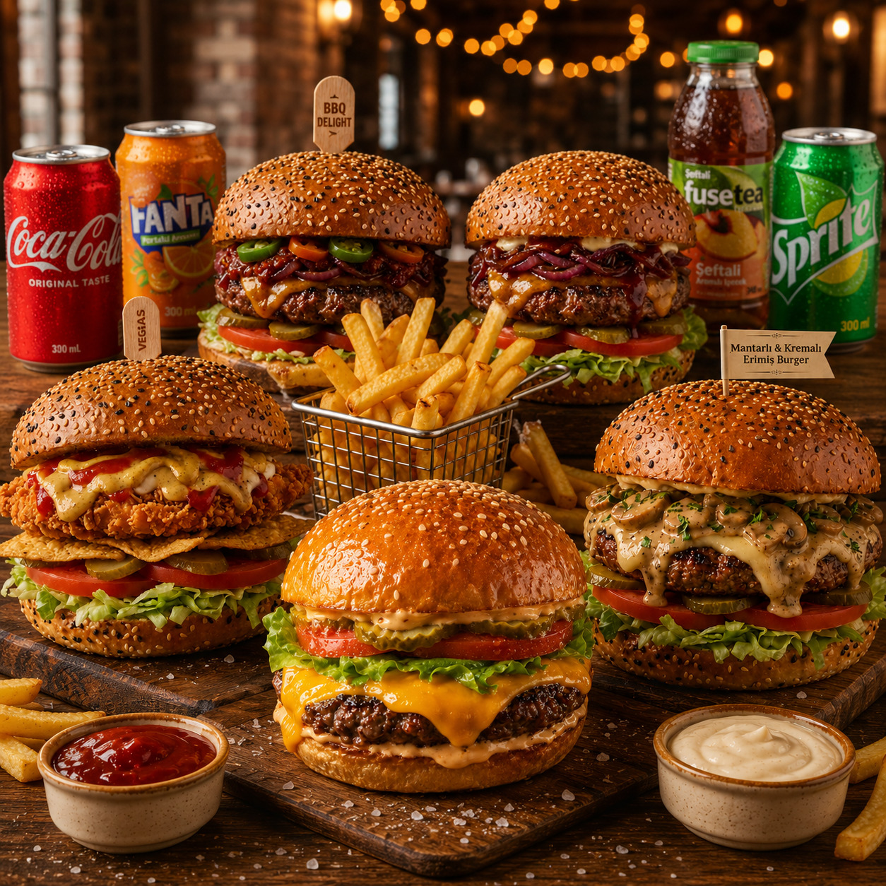 4lü Aile Burger Menü