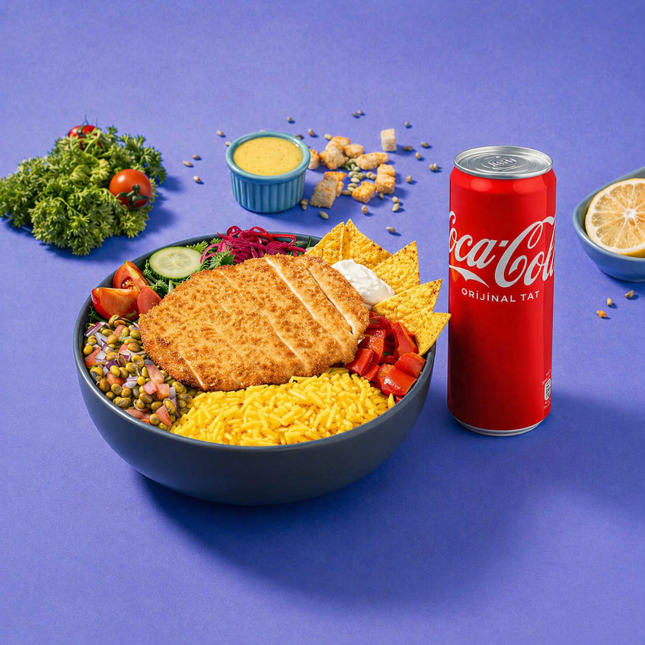 Tortillalı Çıtır Tavuk Bowl & Coca-Cola Menü