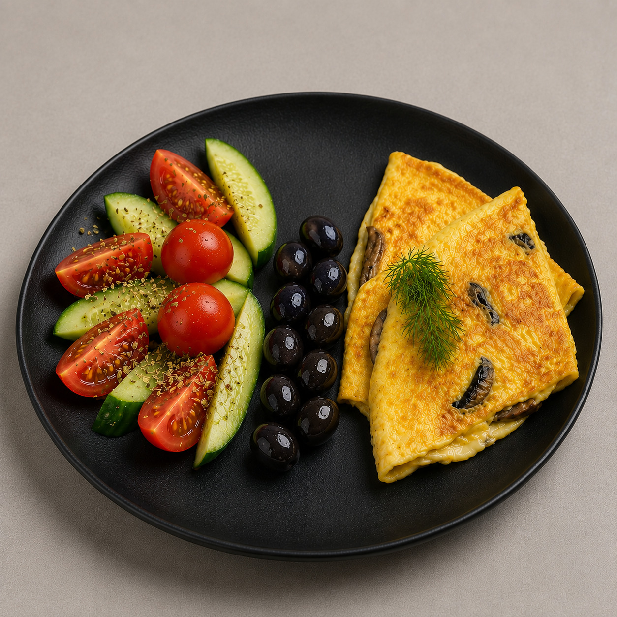 Kaşarlı Mantarlı Omlet