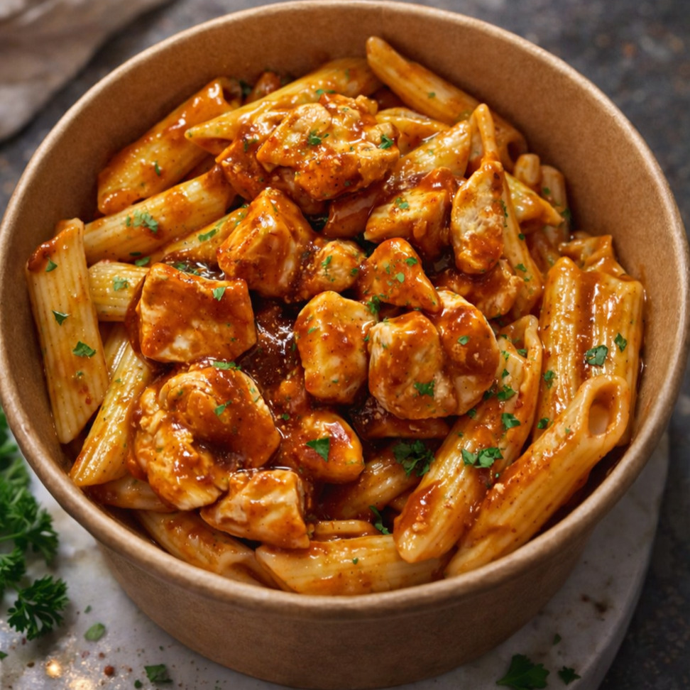 Barbekü Soslu Tavuk& Makarna (Büyük Boy)